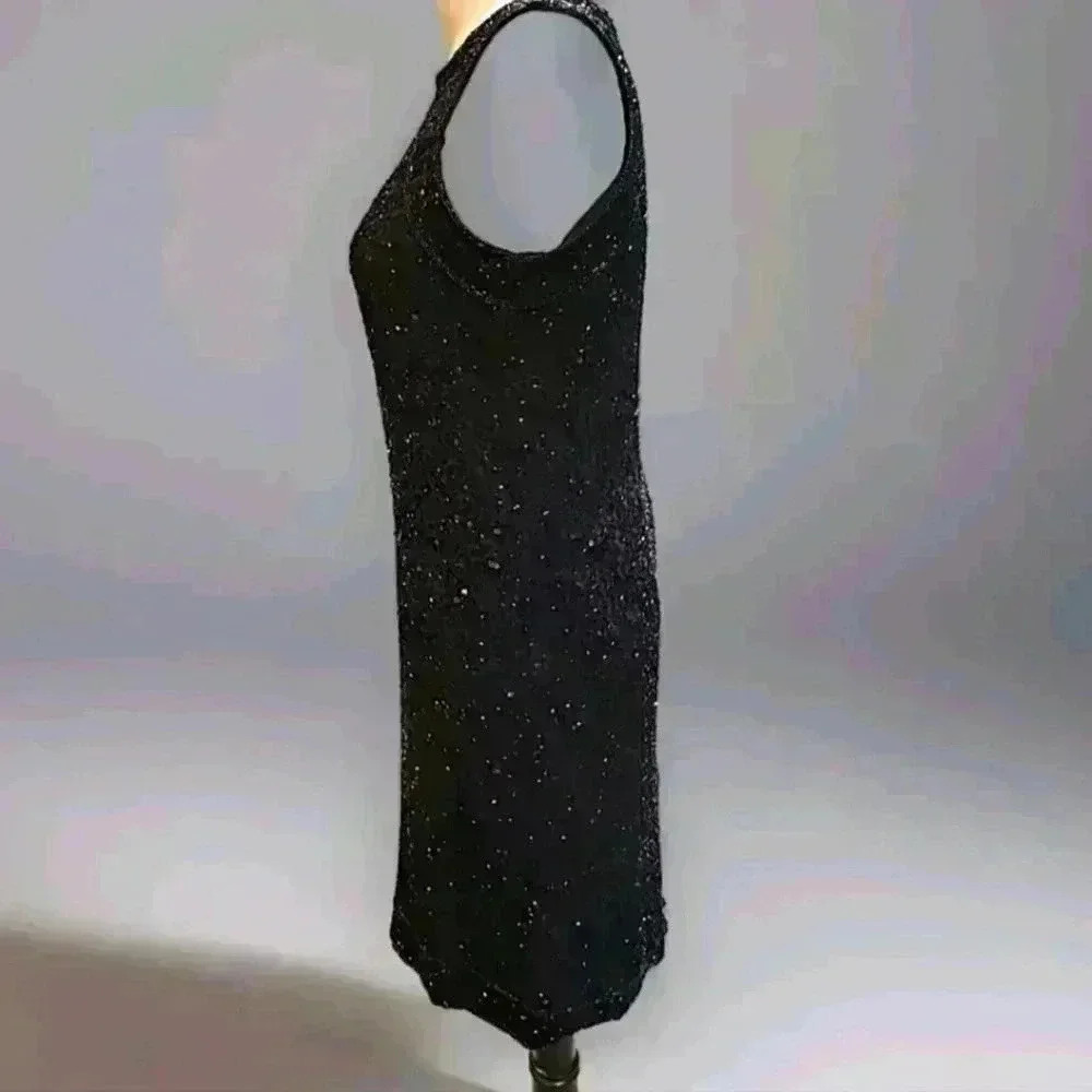 823. Krishma beaded black sleeveless dress Medium (G2) - Picture 6 of 6